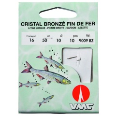 Fino cristal de hierro bronceado 9009 BZ 50 cm Anzuelos N°20 en Nylon 08/100