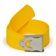 Cinturón de buceo Best Divers Nylon amarillo con hebilla de acero inoxidable con forma de tiburón