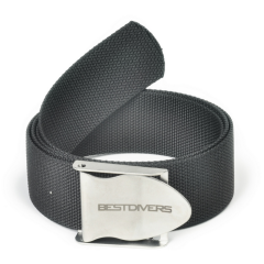 Cinturón de buceo Best Divers Nylon Negro con hebilla de acero inoxidable