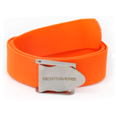 Cinturón de buceo Best Divers Nylon naranja con hebilla de acero inoxidable