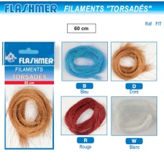 Filamentos retorcidos azules