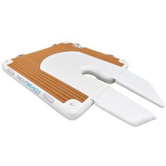 Plateforme gonflable bateau Yachtbeach en teak pour foil 