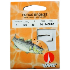 Caña corta de bronce forjado 9408 BZ 120 cm Anzuelos N°1 en Nylon35/100