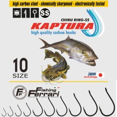 Hamecon de un solo ojal Fishing Ferrari Kaptura Chinu SS - n°4 Bolsa de 10PZ