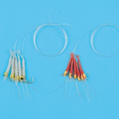 Mini-Crevettes Línea 5 Anzuelos N°4 Blanco Nacarado