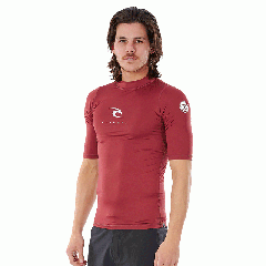 Camiseta lycra hombre Rip Curl manga corta - Granate
