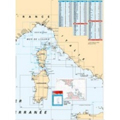 Carta Shom marino doblado en el Mediterráneo Oriental