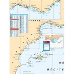 Carta Shom marino doblado en el Mediterráneo occidental