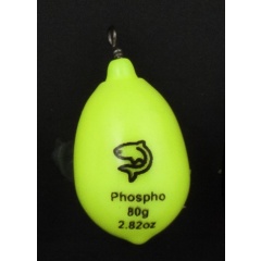 Plomos forma huevo plastificados Lemer Amarillo fosforescente