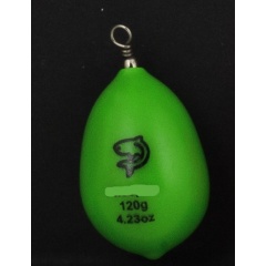 Plomos Plastificados forma huevo Lemer Verde Fluorescente