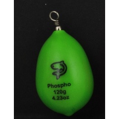 Plomos forma huevo plastificados Lemer Verde fosforescente