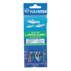 Abajo Flashmer Larvas de Sabiki 5 Hamecons