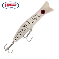 Señuelo De Superficie Halco Roosta Popper 135 H77 White Tiger