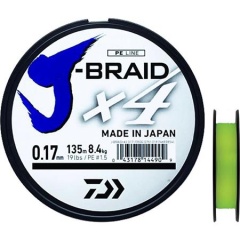 Hilo trenzado pesca Daiwa J Braid X 4 hilos Amarillo | 270M 21/100