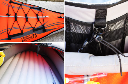 Espacios de almacenamiento en el kayak