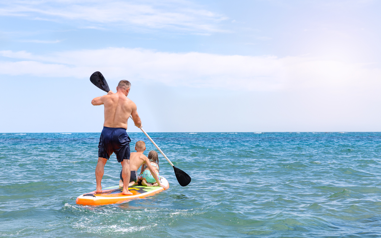 Riesgo en stand up paddle Paddle sup en familia