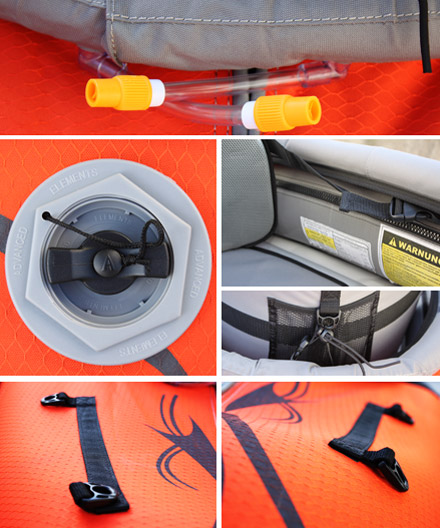 Válvula, ojal, asiento kayak hinchable Advanced Elements  